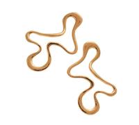 Exaggerated Asymmetric Ear Stud Decor Earrings Unique Abstract Shape Trendy Gold/Silver Tone Fashion Contemporary Dangle, フリーサイズ