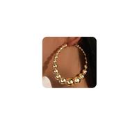 Exaggerated Beads Hoop Earrings for Women Vintage Large Balls Drop Earring Chunky Gold Bride Wedding Bachelor Party Prom Statement Jewelry, L, Metal, No Gemstone