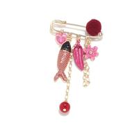Exaggerated Colorful Equatorial Fish and Flower Brooch with Alloy Materials Lapel Pin Accessory for Stylish Outfits Creative Sea Fish Shaped Brooch Accessory Ideal for Jackets Hats Bags
