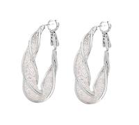 Exaggerated Contorted Hollow Earrings Advanced Sense Ear Loop Light Fashion Stud Personality Hoop (银色, One Size)