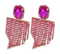 Exaggerated Earrings Large Rhinestone Tassel Earrings For Women Dangling Crystal Statement Chandelier Earrings Trendy Jewelry Best Gift