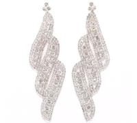 Exaggerated Earrings Large Silver Rhinestone Chandelier Earrings For Women Dangling Dainty Crystal Wedding Earrings For Brides Bridesmaids Simple Best Gift