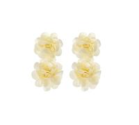 Exaggerated Flower Dangle Earring,Fashion Double Large Floral Drop Statement Earrings,Aesthetic Big White Petal Dangling Earrings for Women, L, Metal, No Gemstone