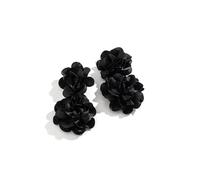 Exaggerated Flower Dangle Earring,Fashion Double Large Floral Drop Statement Earrings,Aesthetic Big White Petal Dangling Earrings for Women, L, Metal, No Gemstone