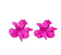 Exaggerated Large Flower floral Stud Earring Colorful Statement Big Flower Drop Earring Red White Floral Earrings for Women Summer Beach Hawaii Jewelry, Zinc, No Gemstone