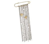 Exaggerated Tassels Heart Brooch Color Blocks Stylish Accessory Sturdy Alloy Pin for Gift Occasions Heart Brooch