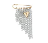 Exaggerated Tassels Heart Brooch Color Blocks Stylish Accessory Sturdy Alloy Pin for Gift Occasions Tassels Brooch