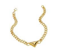 Exaggerated Three-Dimensional Geometry Pendant Necklace Retro Classic Luxury Exquisite Clavicle Chain Matching for Women Girls, Metal