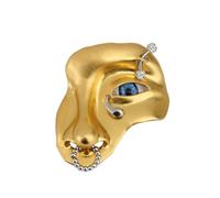 Exaggerated Vintage Half Face Brooch Alloy Pin Badge Orcs Lapel Clothing Decorations Jewelry Birthday Gift