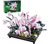 Exairetikos Orchid Mantis Clamp Building Blocks Flowers Bonsai, Compatible with Lego Flowers, Insects, Nature-Inspired for Adults, Desk Decoration for Home/Office for Girls from 8-16+ Years, 1077