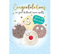 Exam Congratulations Card, Congratulations on Your Brilliant Exam Results, Clever Cookie - 8 x 6 inches - Piccadilly Greetings