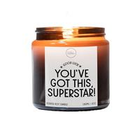 Exam Good Luck Gifts | You've Got This Superstar Candle | GCSEs, ALevel, PHD Gift Idea | Luxury Soy Wax Candle (120ml (20hrs Burn, Clear Glass), Spiced)