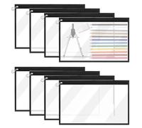 Exam Pencil Case,Money Bags,Travel Toiletry Bag,8Pcs,Plastic Pencil Case,Travel Wallet and Document Holder,Document Zip Wallets for School,Makeup,Exam,Travel,Toiletries