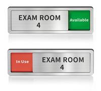 Exam Room Sign, Exam Room Numbers, In Use/Available Slider Door Signs for Therapists, School, Medical Office, Hospital-Easy Installation