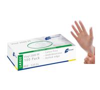 Examination Gloves - Medium, Powderless, Hypoallergenic, Heavy Duty, Latex Free, Long Cuff, Ambidextrous, Disposable, for Any Sector, Bulk Buy (Clear) (Large) - Meditrade Vinyl 2000 PF