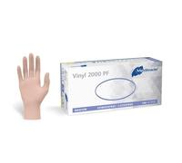 Examination Gloves - Medium, Powderless, Hypoallergenic, Heavy Duty, Latex Free, Long Cuff, Ambidextrous, Disposable, for Any Sector, Bulk Buy (Clear) (Medium) - Meditrade Vinyl 2000 PF