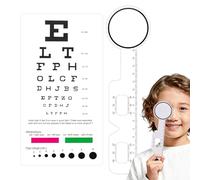 Examination Table with Ocluser, Standard Measurement 'Acuity, Wall Table for Sight Tests - Coloured Strips Red-Green Classroom School Home Study Living Room for Students Children Boys