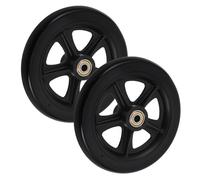 EXAOMBLE 1 Pair Front Wheels Wheelchair Replacement, 6 Inch Black PVC Rubber Wheel with Metal Bearings, Silent Technology Mobility Device Casters for Wheelchair and Rollator, Suitable