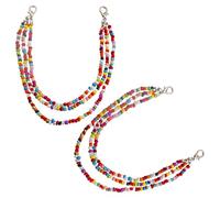 EXAOMBLE 1 Pair Multi-layer Beaded Shoe Chains for Sneakers, Rice Bead and Alloy Material with Decorative Effect and Long Serving Life, for Dinner Party and Special Occasion Random Color