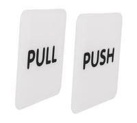 EXAOMBLE 1 Pair Push Pull Door Sticker Acrylic Entrance and Exit Sign White Indoor Use Not Easy to Fall for Restaurant and Office