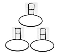 EXAOMBLE 1 Set Creative Wall Mounted Pet Bowl Holder of Smooth Edged Punch Fixed Rack for Food and Water Feeders for Cats and Dogs Black Design