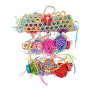 EXAOMBLE 1 Set Shred Hanging Cage for Parrots Chewing and Foraging with Paper and Cotton Rope for Birds Like Cockatoos and Parakeets