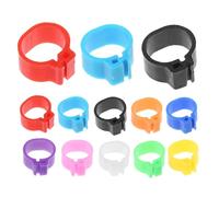 EXAOMBLE 100 Pcs 10mm Plastic Pigeon Foot Rings Clip-on Identification Bands Mixed Colors for Racing and Meat Pigeons Leg Tags