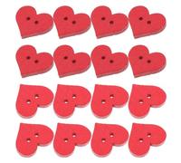 EXAOMBLE 100 Pieces Red Heart Shaped Wooden Buttons DIY Sewing Accessories Cute Decorative Tiny Heart Buttons for Cardigans Clothes Crafts