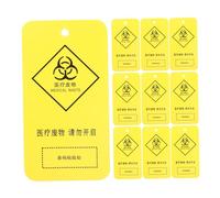EXAOMBLE 100pcs Clinical Waste Identification Tags Plastic Paper Hanging Trash Bag Labels Lightweight for Medical Garbage Sorting and Safety Compliance