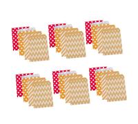 EXAOMBLE 100pcs Disposable Dessert Bags Wave Point Stripe Paper Candy Pouches Greaseproof and Non Stick for Cookies Snacks Party Favors and Treats for Home Cafe and Restaurant Use