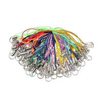 EXAOMBLE 100pcs DIY Nameplate Hanging Rope Made of Sturdy Polyester, Versatile Trinket Lanyard Suitable for Mp3, USB Flash Drive and Phone Charms, for Crafting and Everyday Use Random Color