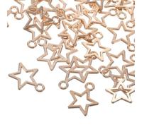 EXAOMBLE 100pcs DIY Pentagram Star Charms for Jewelry Making Hollow Frame Pendants for Bracelets Necklaces Keychains Gold Color Accessories for Crafting and Decorations