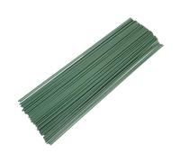 EXAOMBLE 100pcs Green Floral Wire Stems for DIY Flower Crafts Floristry Supplies Flower Stem Support Metal Wire Rods Rose Crochet and Mesh Floral Arrangements