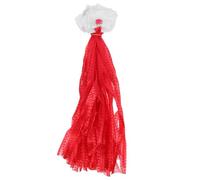 EXAOMBLE 100Pcs Red Fruit Mesh Bags with White Label Breathable PE Vegetable Netting Produce Reusable Foldable Storage Bags for Fruits Vegetables Seafood and More