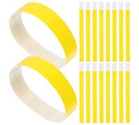 EXAOMBLE 100pcs Yellow Adjustable Puppy Id Tags Collars Made of Sturdy Pp Material for Pet Identification During Puppy Births and Early Growth