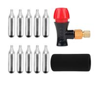 EXAOMBLE 10pcs Bike Tire Inflator Kit 16g Co2 Cartridges Abs Steel Material Smaller and Lighter Than Hand Pump Fits Standard and Universal Valves with Carrying Case and Insulate Sleeve