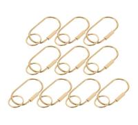 EXAOMBLE 10pcs Brass U-Shaped Key Ring Findings with Secure Twist Lock Supports Multiple Key Rings and Outdoor Activities