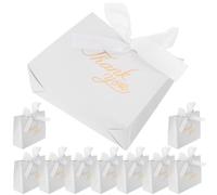 EXAOMBLE 10pcs Candy Boxes Party Favour Box White Paper Polyester for Weddings and Large-scale Events Romantic Ambiance