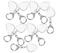 EXAOMBLE 10PCS Clear Guitar Pick Holder Keychain with Transparent Storage Box for Acoustic Electric Guitarists Fit Standard Plectrum Case for Efficient Organization and Quick Access
