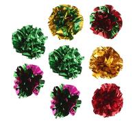 EXAOMBLE 10pcs Crinkle Cat Balls Funny Squeaky Teaser Balls for Cats Random Colors for Fun Chasing and Pouncing Random Color