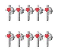 EXAOMBLE 10pcs Cross Heart Lapel Pin Brooch Set for Suit Jackets and Handbags, Alloy Metal with Quick and Safe Attachment, Elegant Unisex Faith Accessory for Confirmation and Holidays