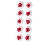 EXAOMBLE 10pcs Halloween Fake Eyeball Props Red Vein Scary Plastic Eyes for Haunted House Decoration Party Pranks and Skeleton Eye Sockets