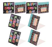 EXAOMBLE 10pcs Happy Birthday Cards Assortment Made of Paper, Simple and Chic Design for Writing and Expressing Blessings, Birthday Greeting Cards for Office Or Personal Use