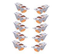 EXAOMBLE 10pcs Mini Fixed Caster Wheels 0.5 Inch Silent Tpe Casters with Metal Top Plate, Space-saving Strong Loadbearing Support Furniture Wheels for Chargers and Storage Boxes