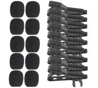 EXAOMBLE 10PCS Mini Iron Microphone Lapel Clips with Black Covers Lavalier Mic Holders for Voice Recording Online Chat Speeches Meetings and Video Conferencing