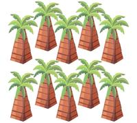 EXAOMBLE 10pcs Palm Tree Shaped Hawaiian Candy Packaging Boxes Made of Paper, Easy Assembly and Versatile Use, for Summer Party Favour or Wedding Party Decor