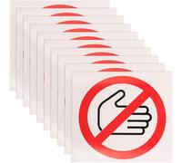 EXAOMBLE 10pcs Warning Sign Sticker Adhesive No Touch Sign Stickers Bright in Color Self-adhesive Vinyls 1.18x1.18x0.02in Remind People to Pay Attention to Hands Safety Construction Site