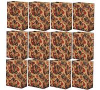 EXAOMBLE 12Pcs Flower Bags with Strap Handles Sturdy Kraft Bags for Weddings Birthdays Holidays Great for Present Wrapping and Celebrations
