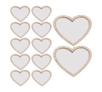 EXAOMBLE 12pcs Heart-shaped Stick Mirror for Phone Case Portable Glass and Metal Adhesive Makeup Mirror Decal Decorative Bling Charm for Selfie and DIY