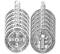 EXAOMBLE 12Pcs Italian Saint Necklace Charms Pendant Religious Christian Adornments for Jewelry Making DIY Unique Christmas Tree Ornaments Craft Supplies